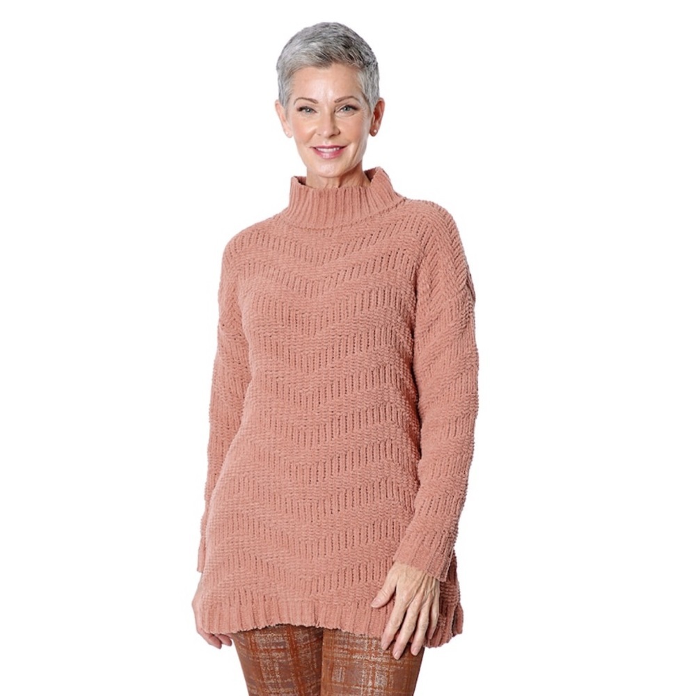 Nwt NINA LEONARD oversized drop shoulder chenille sweater